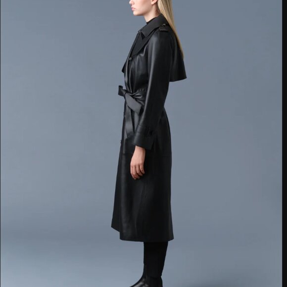 MACKAGE GAEL-V Maxi Leather Trench Coat - Picture 3 of 14